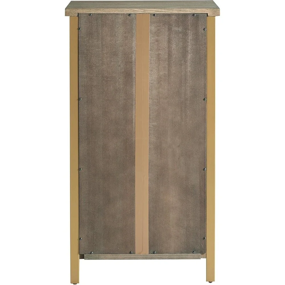 Leick Home 9500-DN Leah Mini Bar Cabinet for Stemware and Bottle Storage,